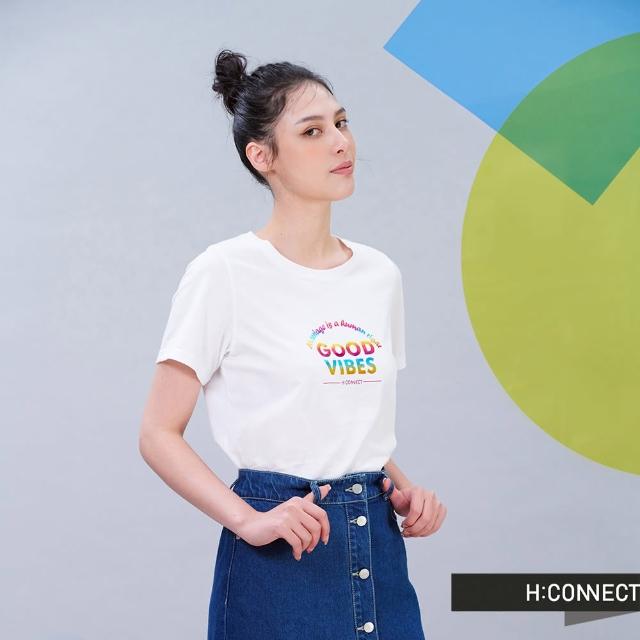 H:CONNECT【H:CONNECT】韓國品牌 女裝 - Good vibes正能量T-shirt(白色)