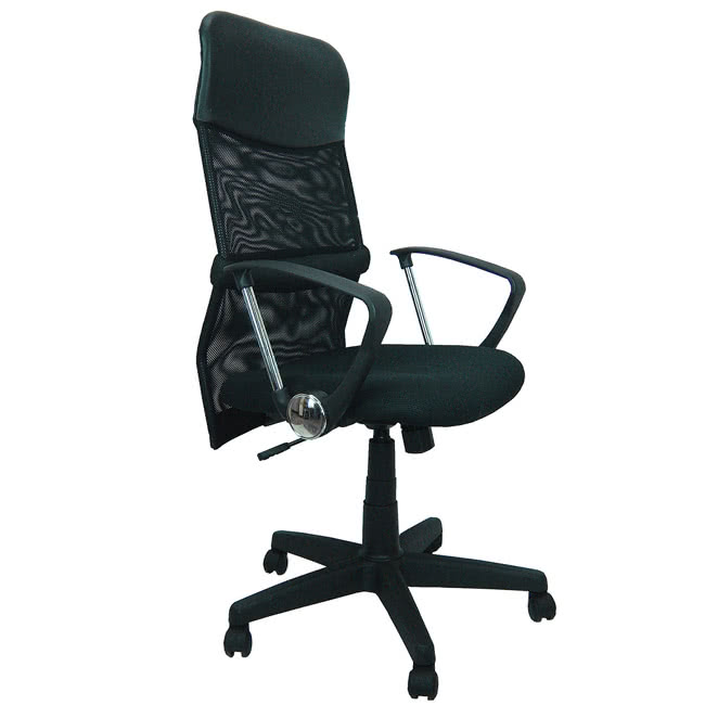 【美佳居】高級D型扶手超透氣網布(高背椅+靠腰墊)電腦椅/主管椅(三色可選)