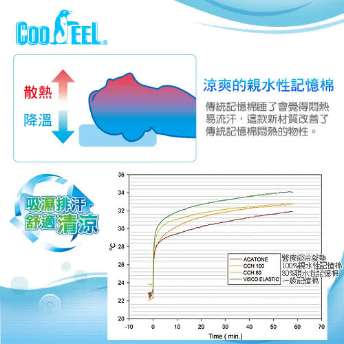 【CooFeel】台灣製造高級酷涼紗高密度記憶枕(加大)