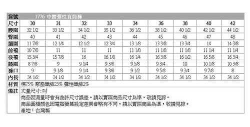 【BOBSON】男款中腰彈性直筒褲(藍1776-53)