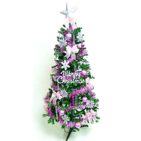 【聖誕裝飾品特賣】超級幸福15尺/15呎(450cm一般型裝飾聖誕樹-銀紫色系配件組 （不含燈)