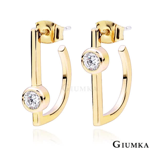 【GIUMKA】韓系寵愛耳針式耳環 精鍍黃K 韓劇 相似款 一對價格 MF04005-2(金色)