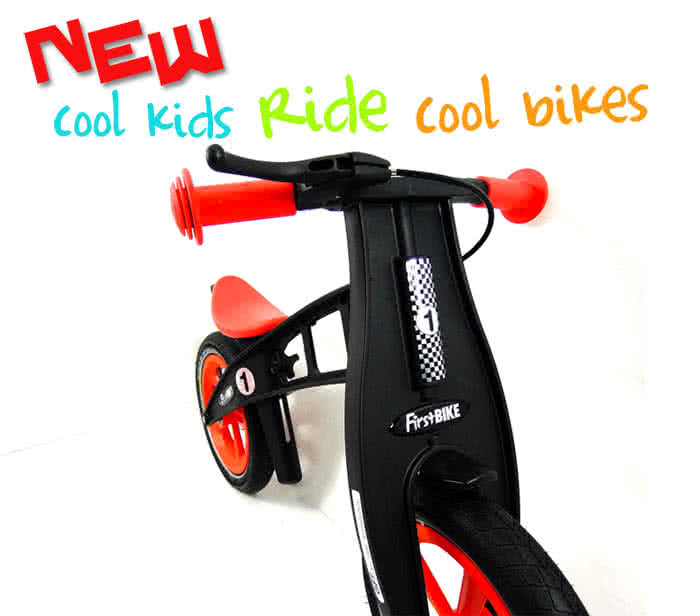 【FirstBIKE】德國高品質設計 寓教於樂-兒童滑步車/學步車(黑金鋼橘紅)