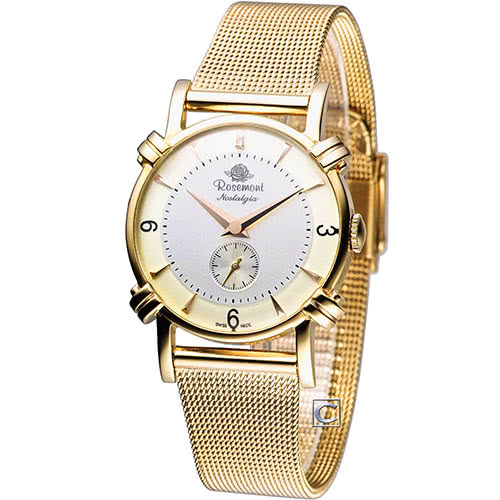 【Rosemont】玫瑰錶戀舊系列 優雅時尚腕錶(TN-003-GD-MT1)