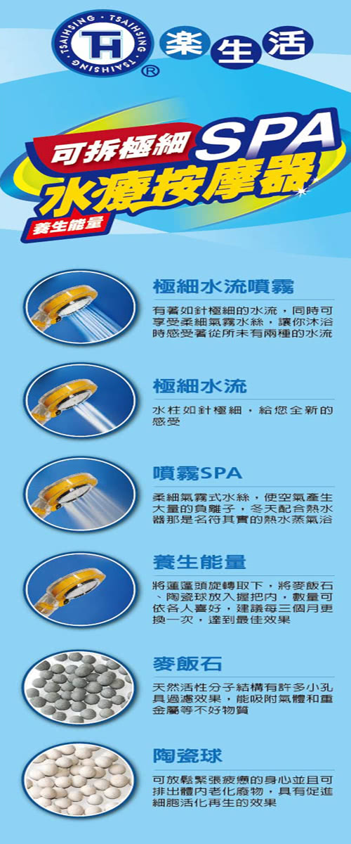 【樂生活】可拆式極細SPA水療按摩器(2入組)