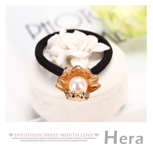 【Hera】赫拉 質感貝殼大珍珠髮圈/髮束(二色任選)