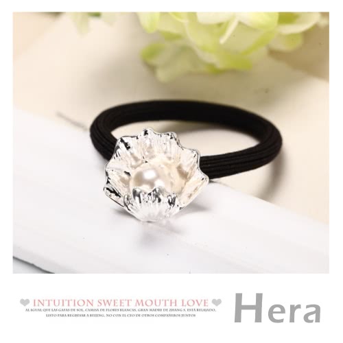 【Hera】赫拉 質感貝殼大珍珠髮圈/髮束(二色任選)
