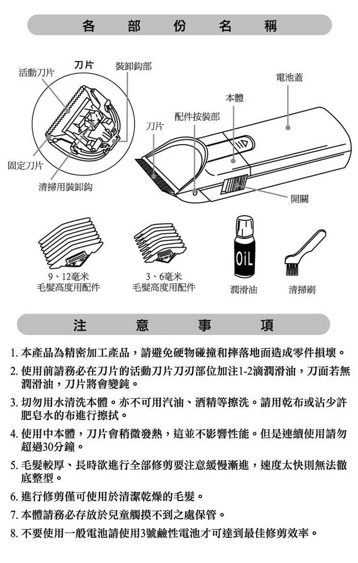 【日本極簡】超輕巧電動剪髮器 理髮器FS-777(台灣製外銷日本大受好評)