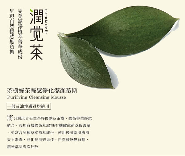 【茶寶 潤覺茶】茶樹綠茶輕感淨化潔顏慕斯200ml(4瓶組)
