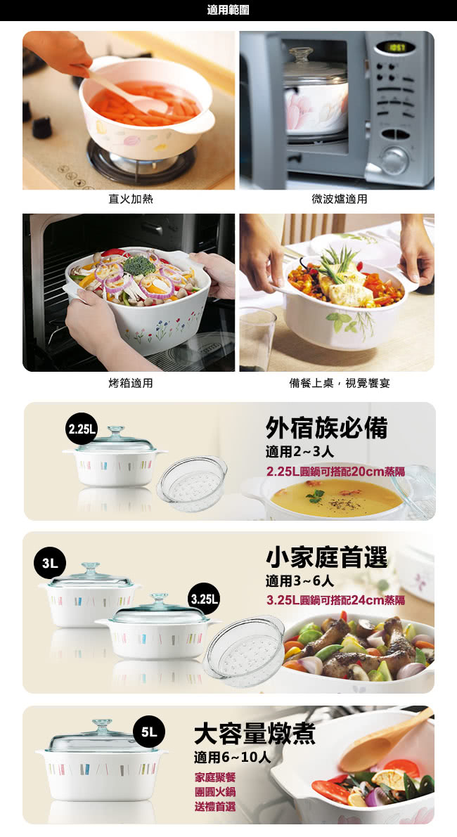 【美國康寧 Corningware】5L方型康寧鍋-自由彩繪