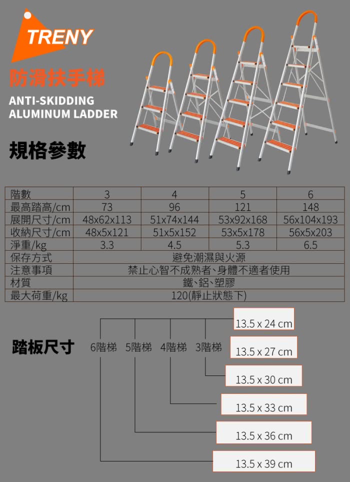 【TRENY】防滑六階扶手梯