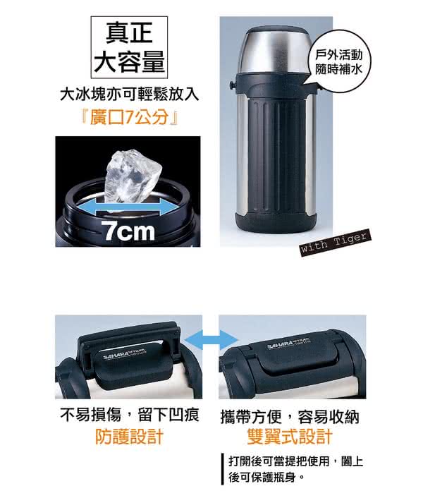 【TIGER虎牌】2.0L不鏽鋼保溫保冷瓶(MHK-A200_e)