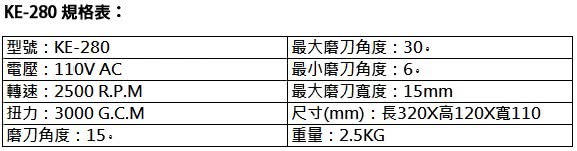 【耐銳NIREY】專業用電動磨刀機 KE-280