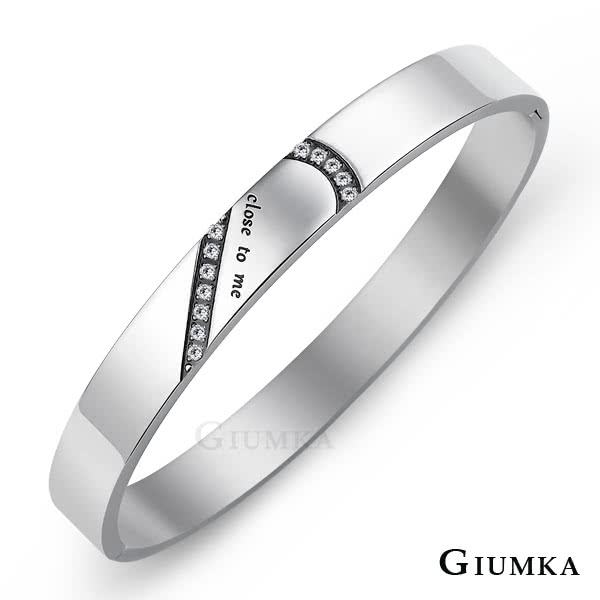 【GIUMKA】情侶 手環 珍愛來臨  德國精鋼男女情人對手環 MB5024-1M(銀色寬版)