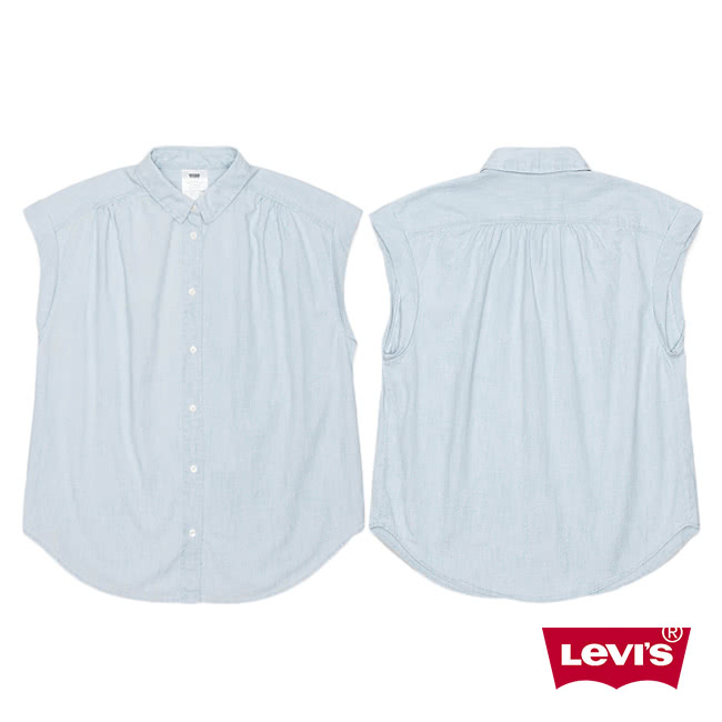 【Levis】女款短袖牛仔襯衫