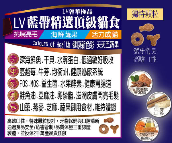 【LV藍帶精選】化毛成貓1.5kg+活力成貓1.5kg(2包促銷組)
