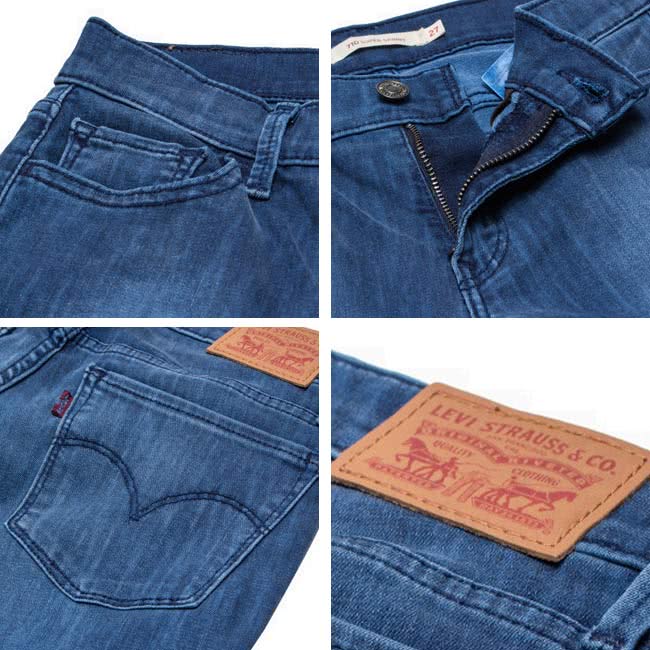 【Levis】710 湛藍修身窄管輕磅丹寧牛仔褲