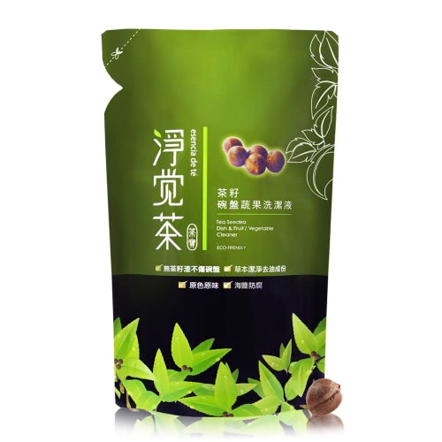 【茶寶茶籽】淨覺茶 茶籽碗盤蔬果洗潔液1瓶+補充包12包(經典特惠組)