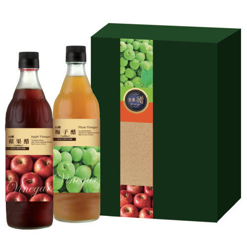 【台糖優食】水果醋禮盒3盒 蘋果醋;梅子醋(健康伴手禮)