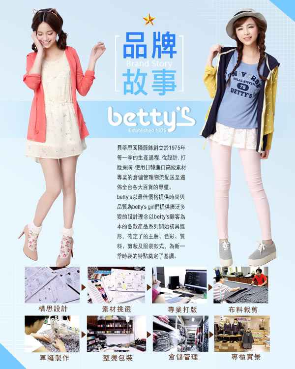 【betty’s貝蒂思】印花拼接雪紡條紋背心兩件式上衣(靛藍)