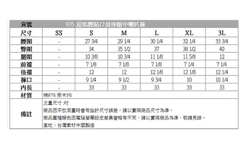 【BOBSON】超低腰貼口袋伸縮中喇叭褲(935-72)