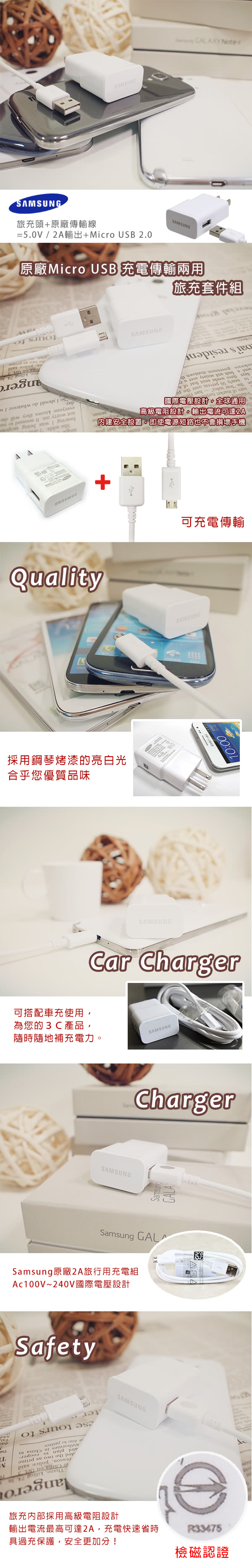 【SAMSUNG】GALAXY Note2 原廠旅充頭2A(裸裝)