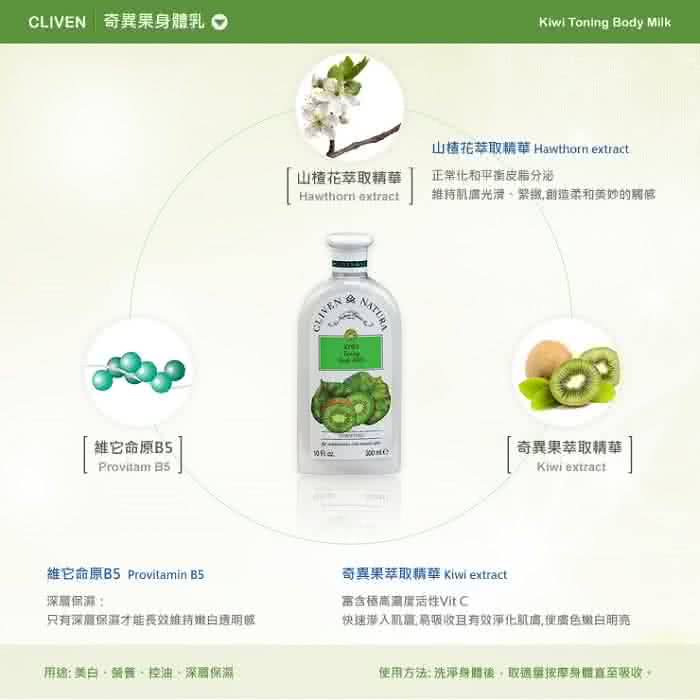 【CLIVEN香草森林】奇異果美白身體乳(300ml)