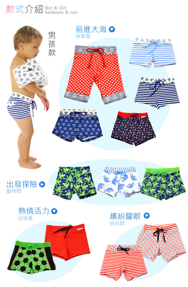 【德國 WetPets】兒童泳裝組/男童泳褲/附臂圈/嬰幼兒-Skipper船長藍(86-110cm)