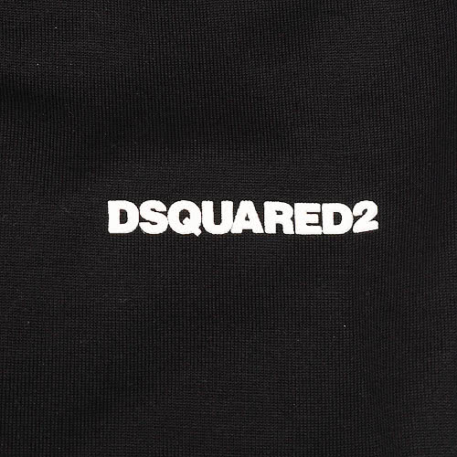 【DSQUARED2】經典品牌LOGO純棉短袖V領T恤(黑-L號-S74GC0907-S21520-900)