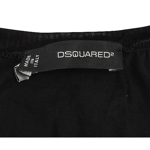 【DSQUARED2】經典品牌LOGO純棉短袖V領T恤(黑-L號-S74GC0907-S21520-900)