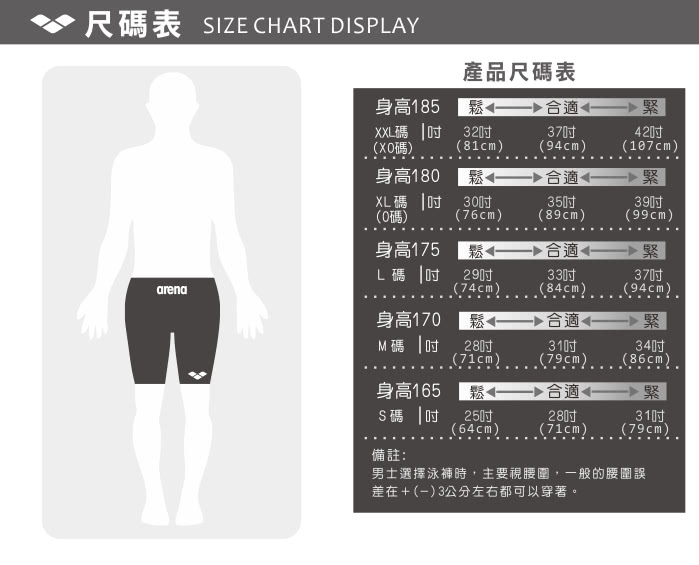 【arena 今夏新款】利水耐氯 男 馬褲型 五分泳褲 UROKO SKIN系列 訓練款(S6137V)