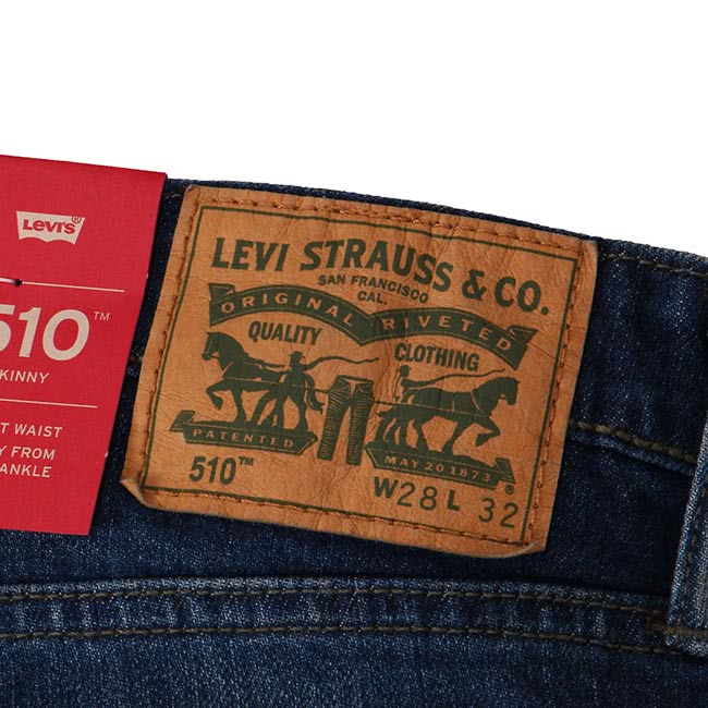 【Levis】510 緊身窄管丹寧牛仔褲-深藍低調微水洗貓鬚