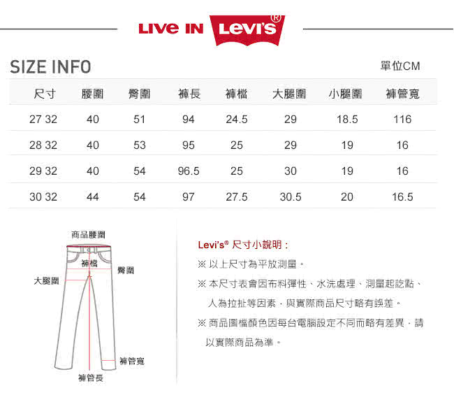 【Levis】501CT 女款經典窄管繡花破洞牛仔褲