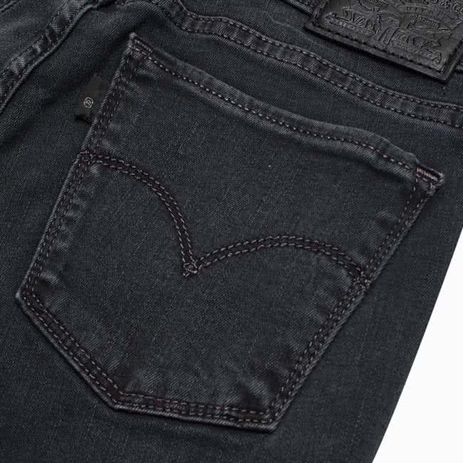 【Levis】710 超緊身窄管輕磅水洗牛仔褲-低調黑