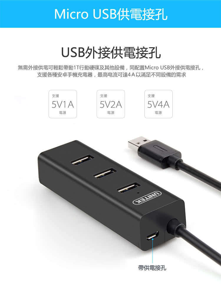 【UNITEK 優越者】4PORT高速USB3.0HUB集線器(Y-3089BK-30)