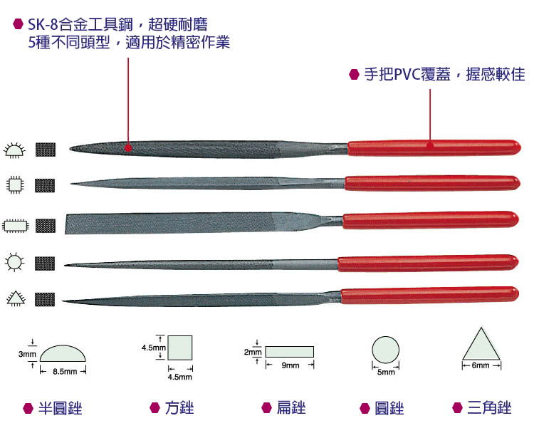 【ProsKit 寶工】精密銼刀組合-5支組  8PK-605L