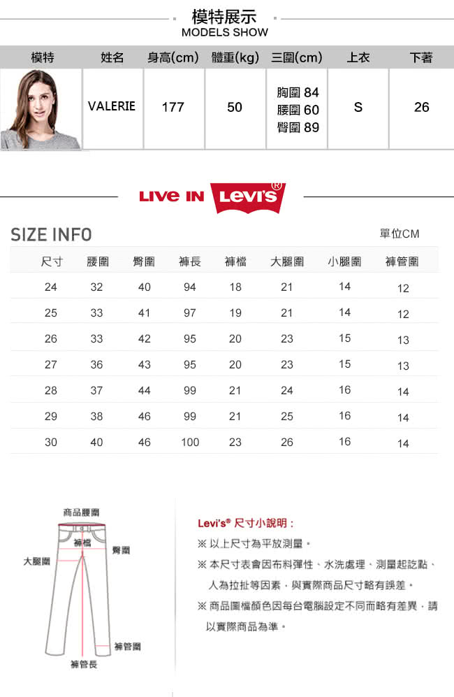 【Levis】711 中腰超緊身窄管牛仔褲 /  Warm / Thermolite / 亞洲版