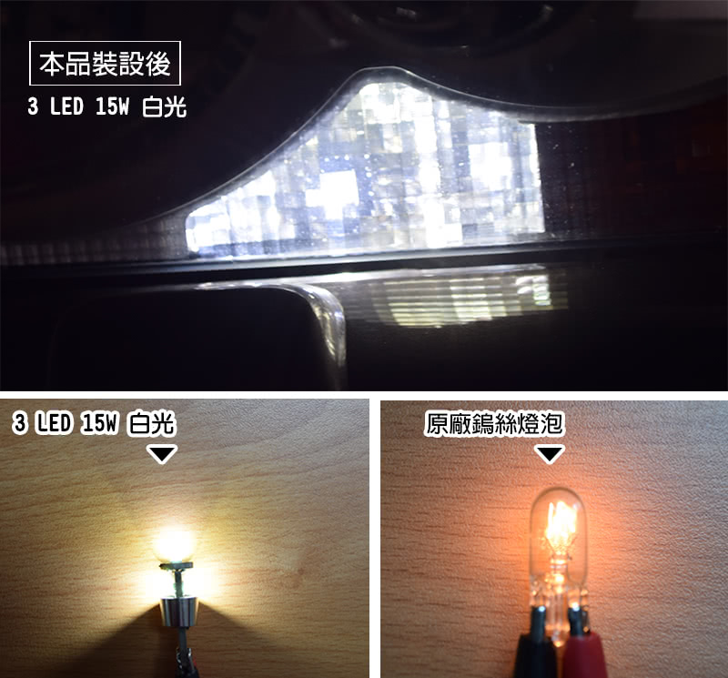 【車的LED】3LED 15W 白光 T10款(2入組)