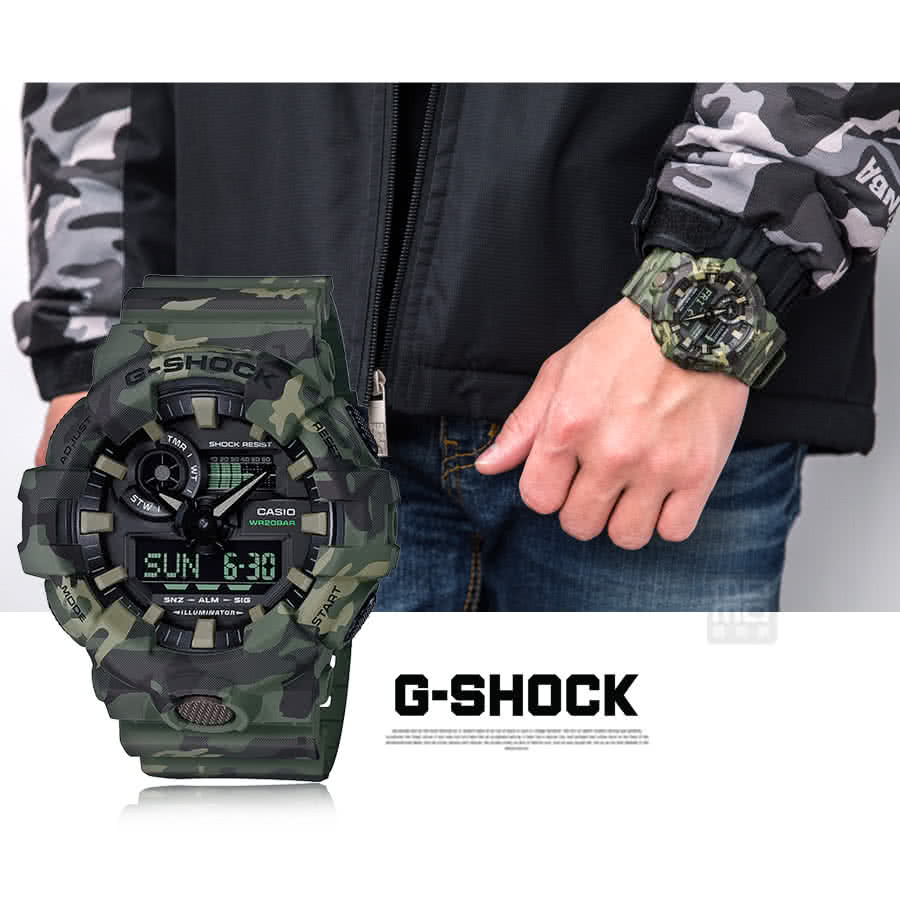 【casio 卡西欧】g-shock 强悍潮流迷彩腕表(ga-700cm
