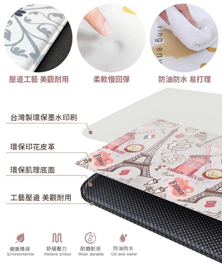 半島良品 巴黎鐵塔皮革地墊奧運金牌地墊 45*75(減壓墊 半島良品 巴黎鐵塔皮革地墊奧運金牌地墊 45*75(減壓墊