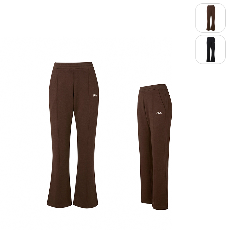 FILA官方直營 女款 棉質休閒運動長褲/運動褲-咖啡(5P FILA官方直營 女款 棉質休閒運動長褲/運動褲-咖啡(5P