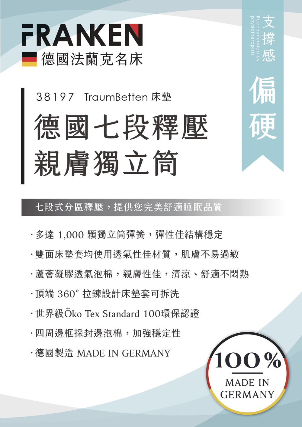 FRANKEN 法蘭克名床 TRAUM BETTEN 單人加 FRANKEN 法蘭克名床 TRAUM BETTEN 單人加