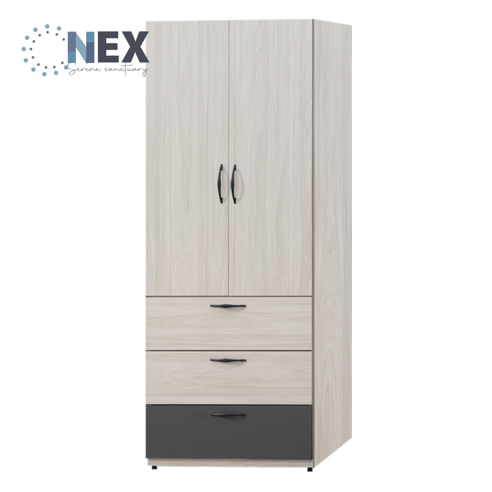 NEX 雙色三抽衣櫃/摩登質感衣櫥/拉門+抽屜 SY72-2 NEX 雙色三抽衣櫃/摩登質感衣櫥/拉門+抽屜 SY72-2