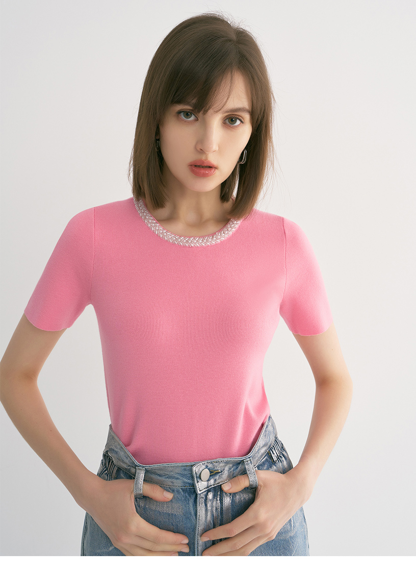 MOMA 珍珠領短袖針織上衣(兩色)折扣推薦 MOMA 珍珠領短袖針織上衣(兩色)折扣推薦