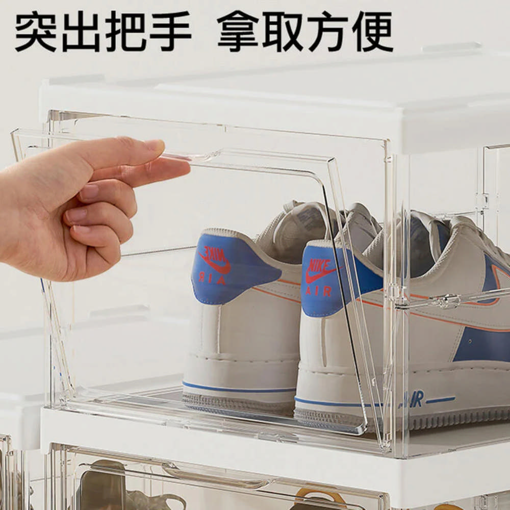 QW家居 透明摺疊鞋盒-6層款 一體式折疊鞋盒 組合式鞋櫃( QW家居 透明摺疊鞋盒-6層款 一體式折疊鞋盒 組合式鞋櫃(
