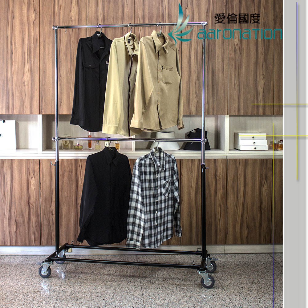 Aaronation 愛倫國度 百貨服飾專用 重型滑輪 雙桿 Aaronation 愛倫國度 百貨服飾專用 重型滑輪 雙桿