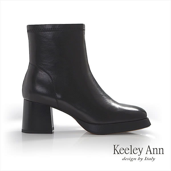 Keeley Ann 羊皮增高厚底短靴(黑色47756221 Keeley Ann 羊皮增高厚底短靴(黑色47756221