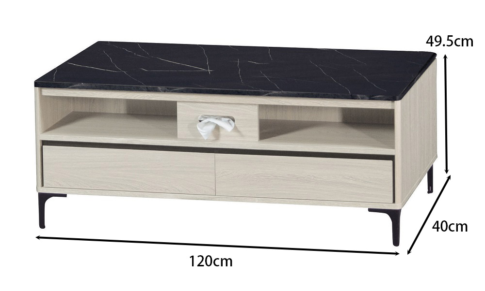 MUNA 家居 2082型聖羅蘭4尺黑白根石面大茶几/含小凳 MUNA 家居 2082型聖羅蘭4尺黑白根石面大茶几/含小凳