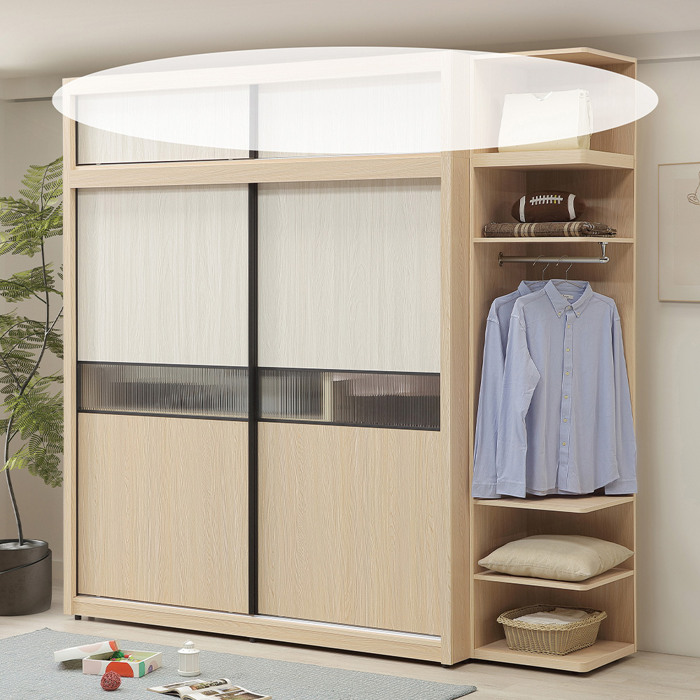 MUNA 家居 尼娜7.6X7尺推門衣櫥/含內鏡/208+2 MUNA 家居 尼娜7.6X7尺推門衣櫥/含內鏡/208+2