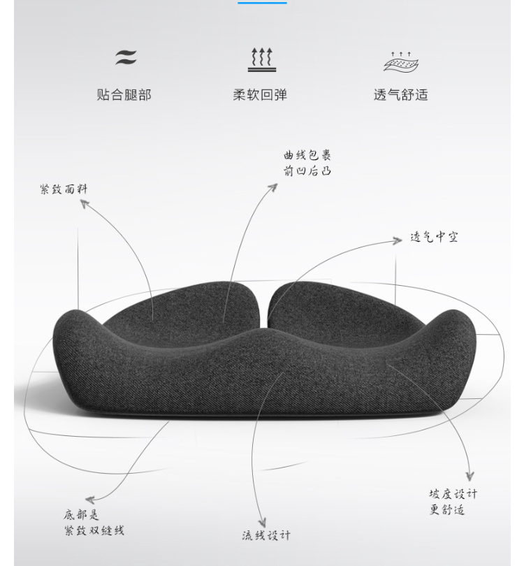 HONDONI 新款7D全包裹式美臀記憶抒壓坐墊(日蝕灰Q7 HONDONI 新款7D全包裹式美臀記憶抒壓坐墊(日蝕灰Q7